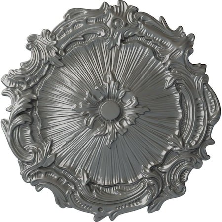 Ekena Millwork Plymouth Ceiling Medallion (Fits Canopies up to 1 5/8"), Hand-Painted Silver, 16 3/4"OD x 1 3/8"P CM16PLSLS